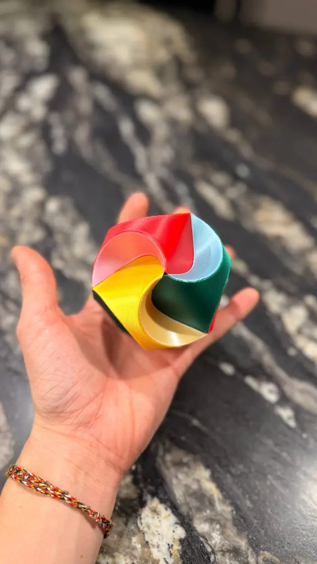 The assembled star in the palm of a hand